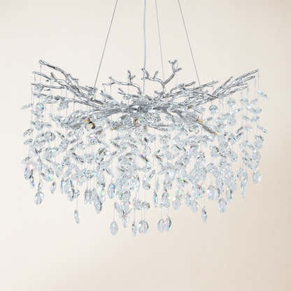 Frostleaf Crystal Cascade Branch Round Chandelier 76cm
