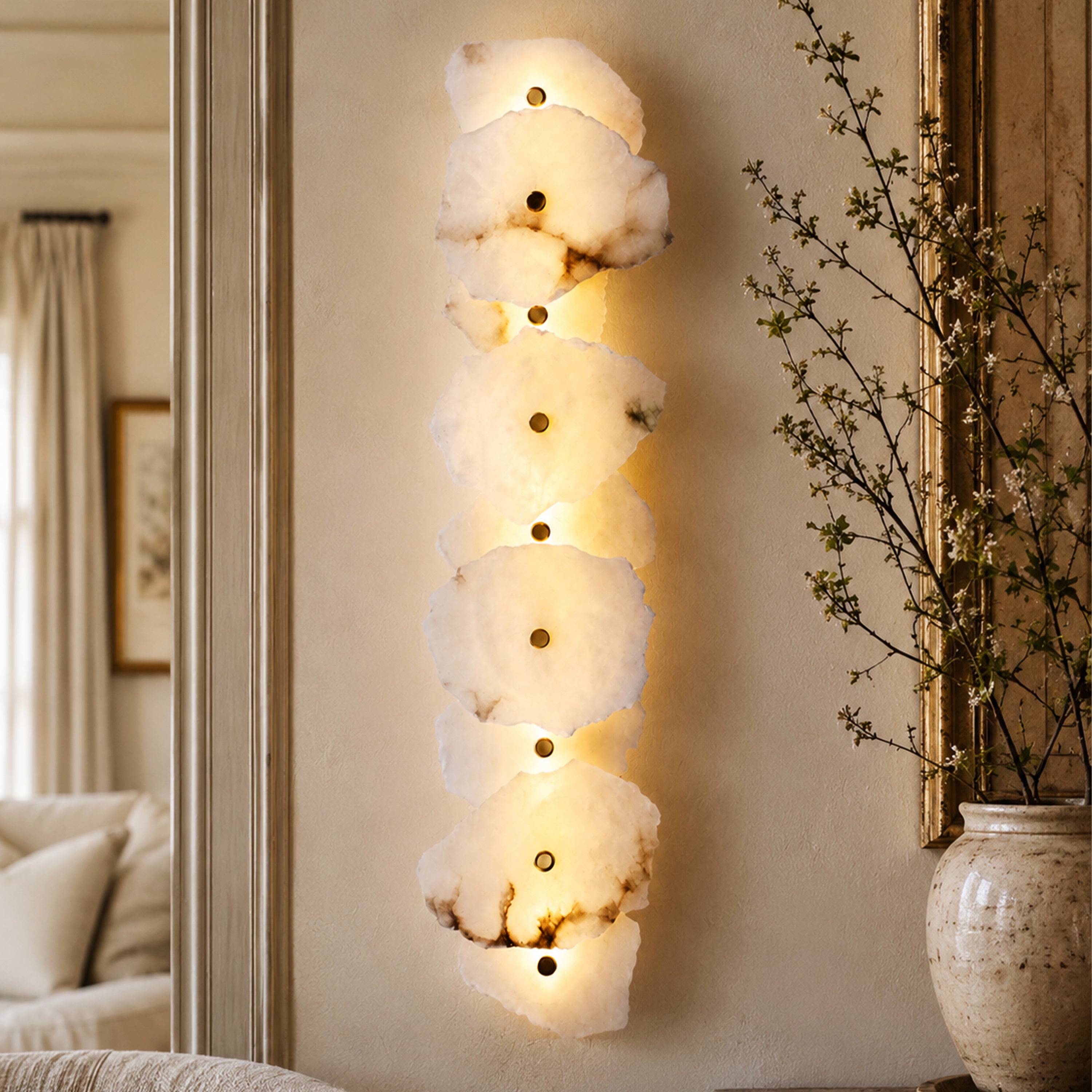 Arscelia Alabaster Linear Wall Sconce