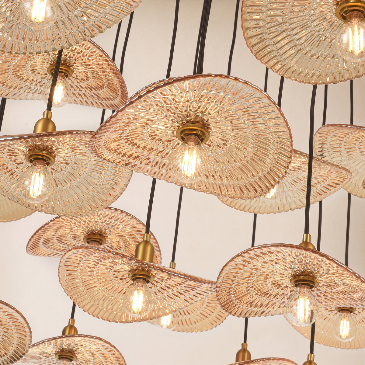 Mirelune Glass Disc Round Chandelier 48"D 