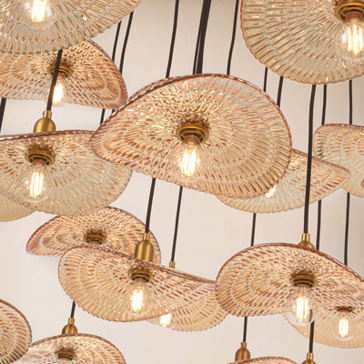 Mirelune Glass Disc Round Chandelier 48"D 