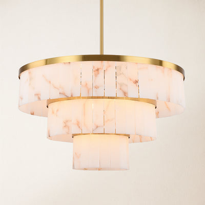 Solmare Alabaster Round Chandelier 34"
