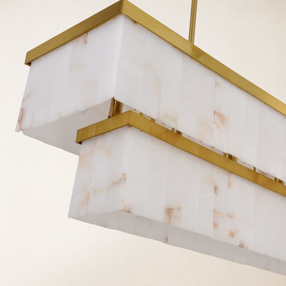 Solmare Alabaster Rectangular Chandelier 138cm