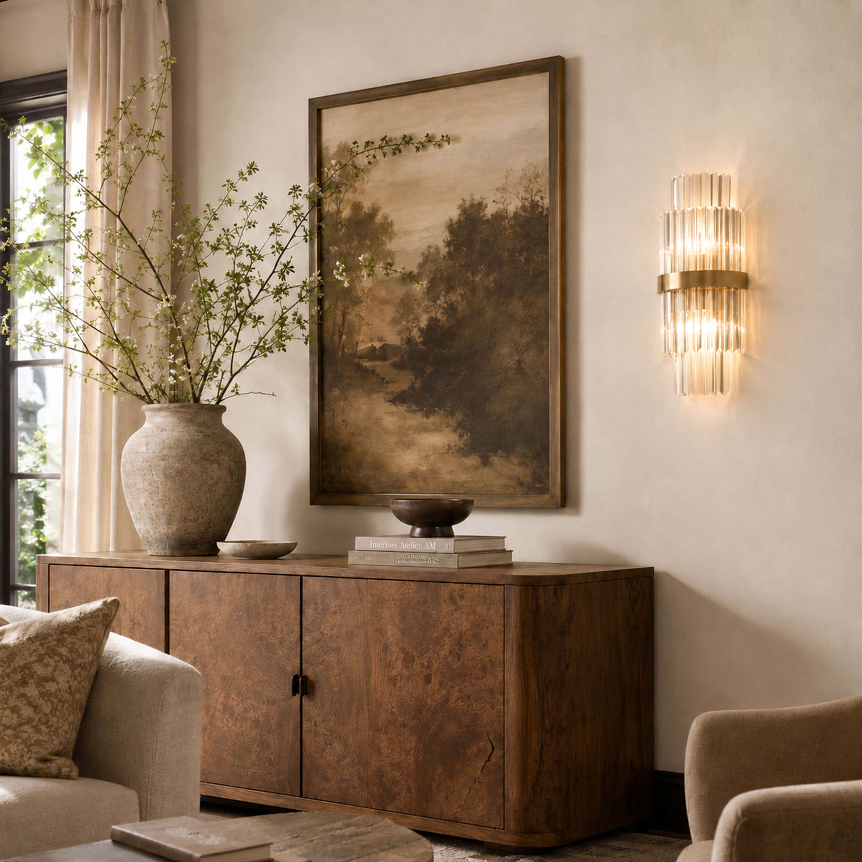 Oryana Crystal Icicle 2-Tier Wall Sconce 7.9"