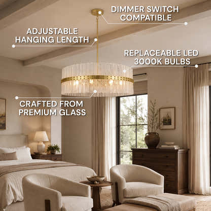 Mariselle Bubble Glass Round Chandelier 40"D