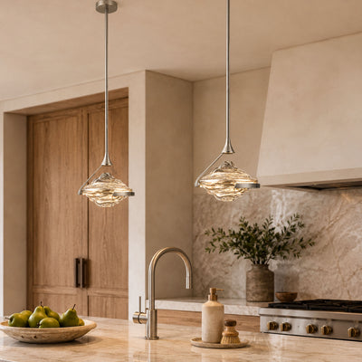 Rivelia Glass Wavy Pendant Light