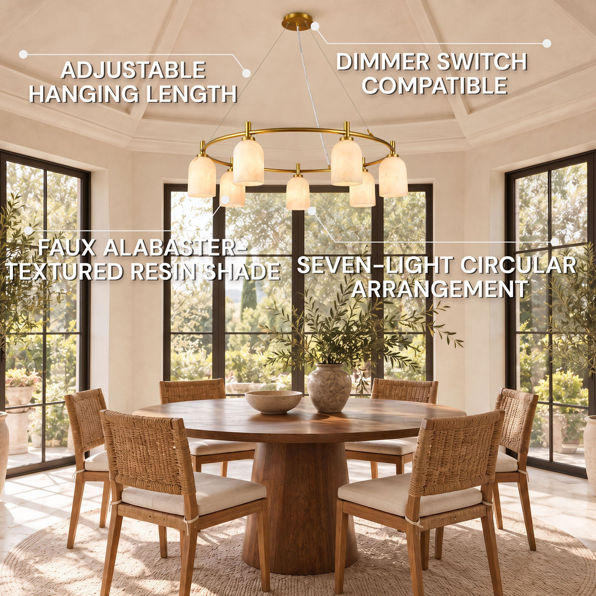 Axis Resin Ring Chandelier 40"D
