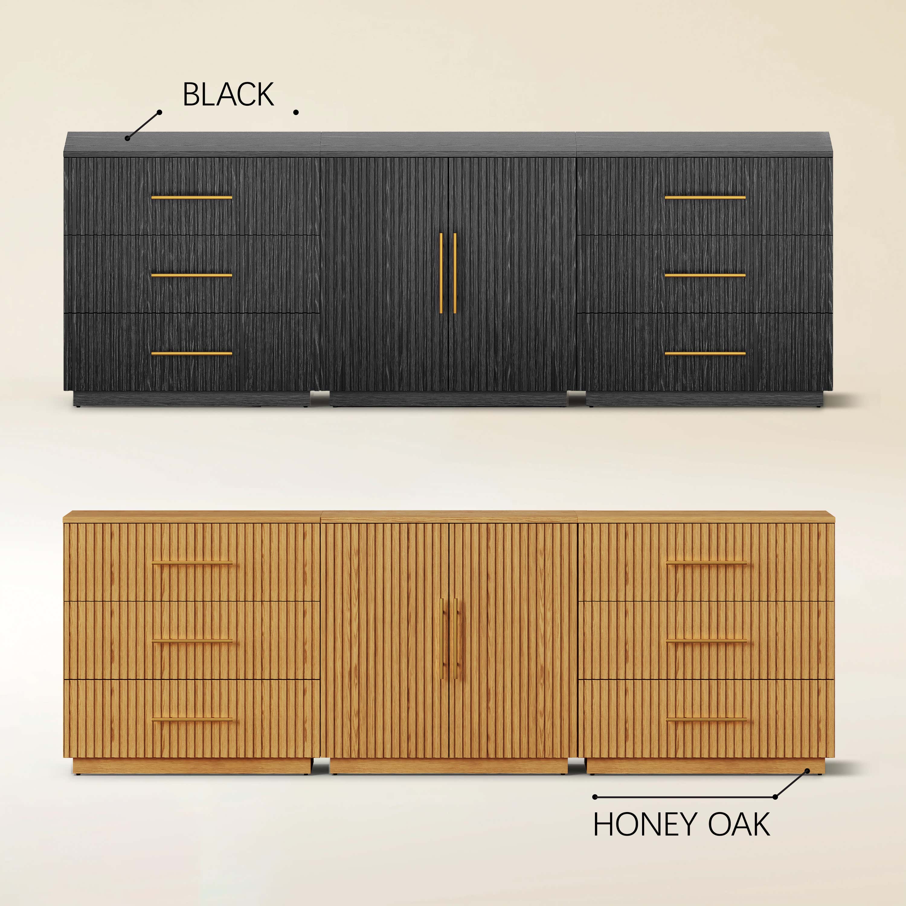 Holt Oak Modular Media Console (Set of 3)