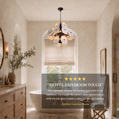 Pietra White Marble Pendant 17.7"D