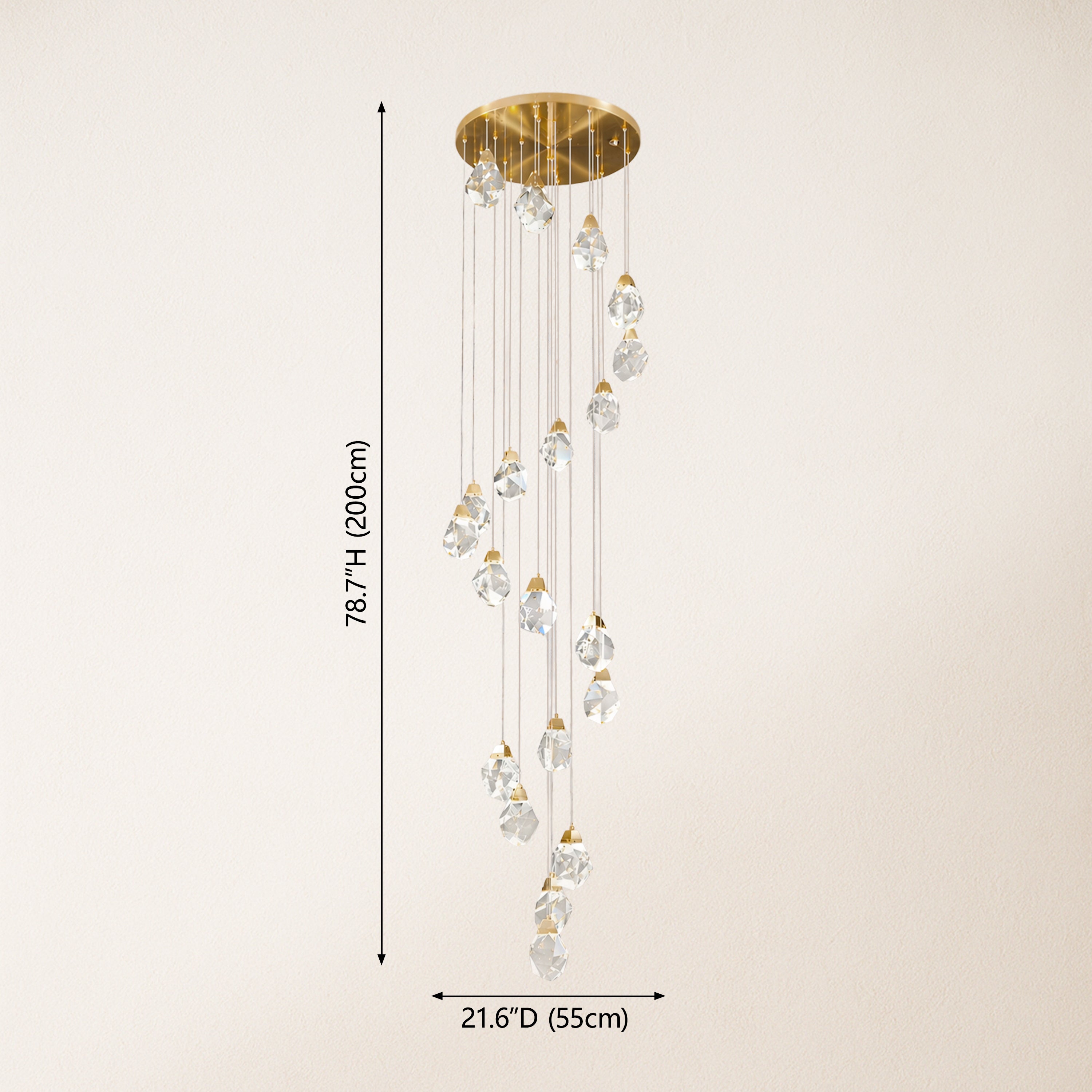 Aurelium Crystal Staircase Round Chandelier