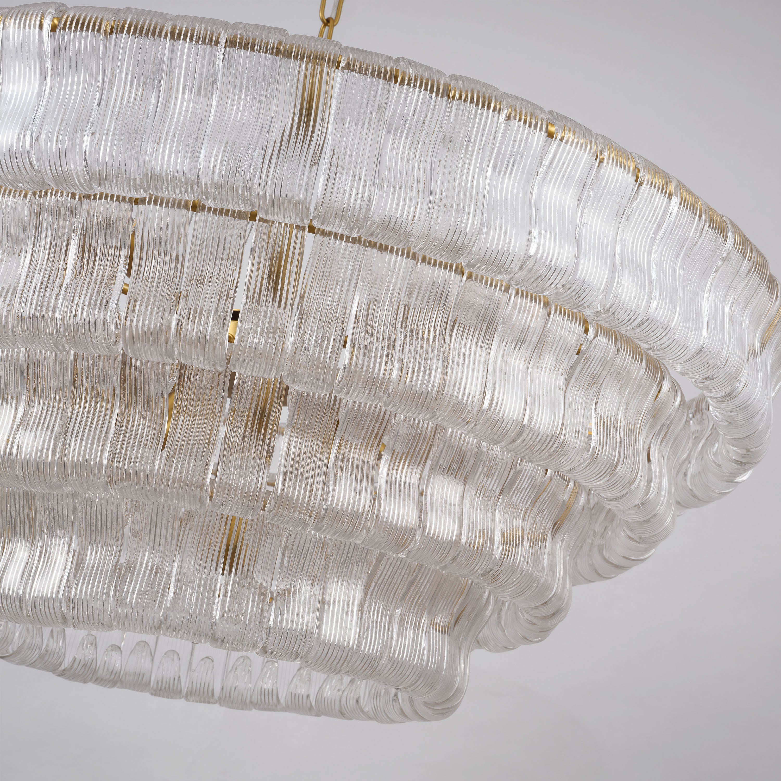 Ondalia Tiered Glass Round Chandelier 36"D