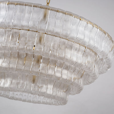 Ondalia Tiered Glass Round Chandelier 36"D