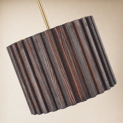 Eldwyne Wood Fluted Round Ceiling Light 11.8"D