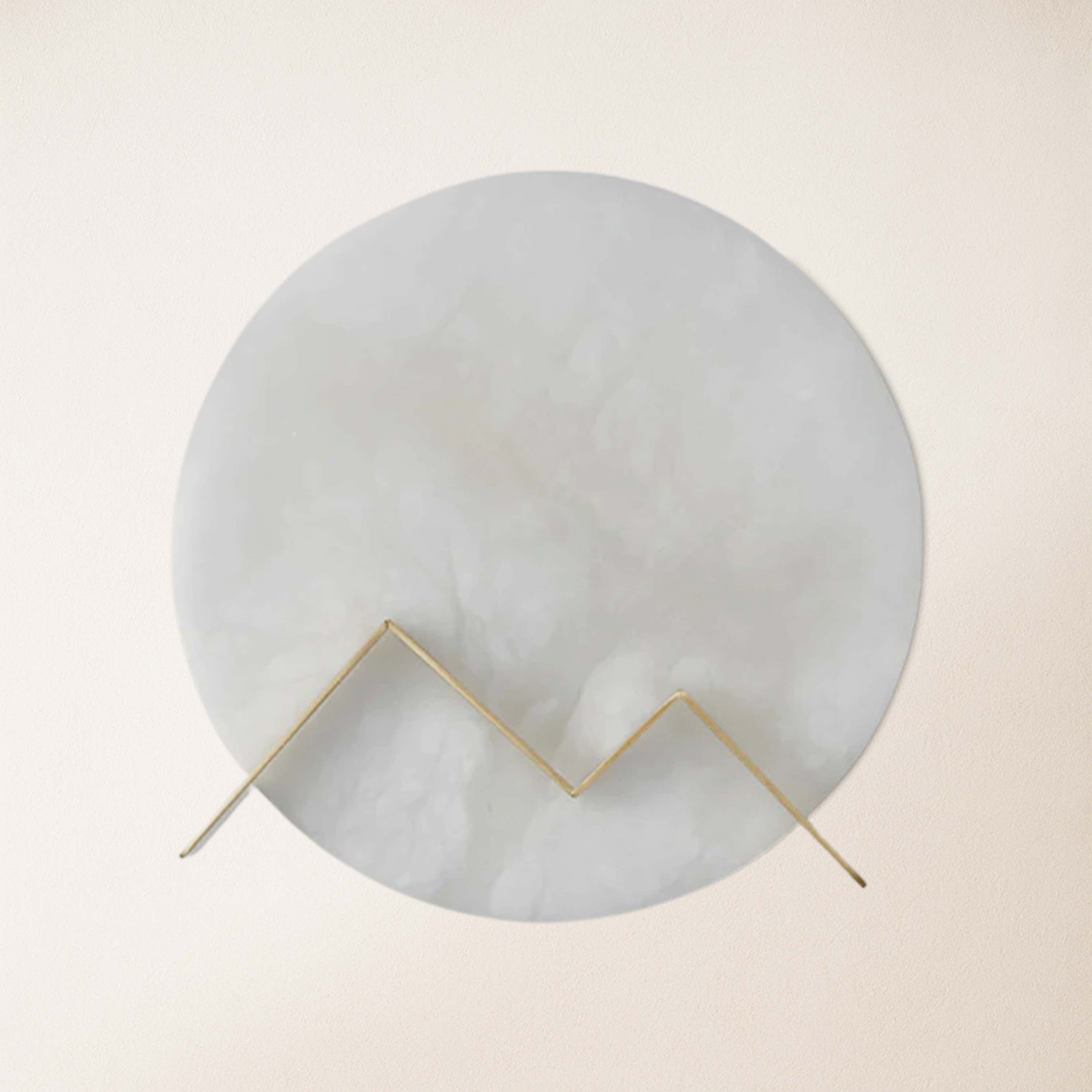M Letter Alabaster Dish Wall Sconce 20cm D