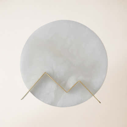 M Letter Alabaster Dish Wall Sconce 20cm D