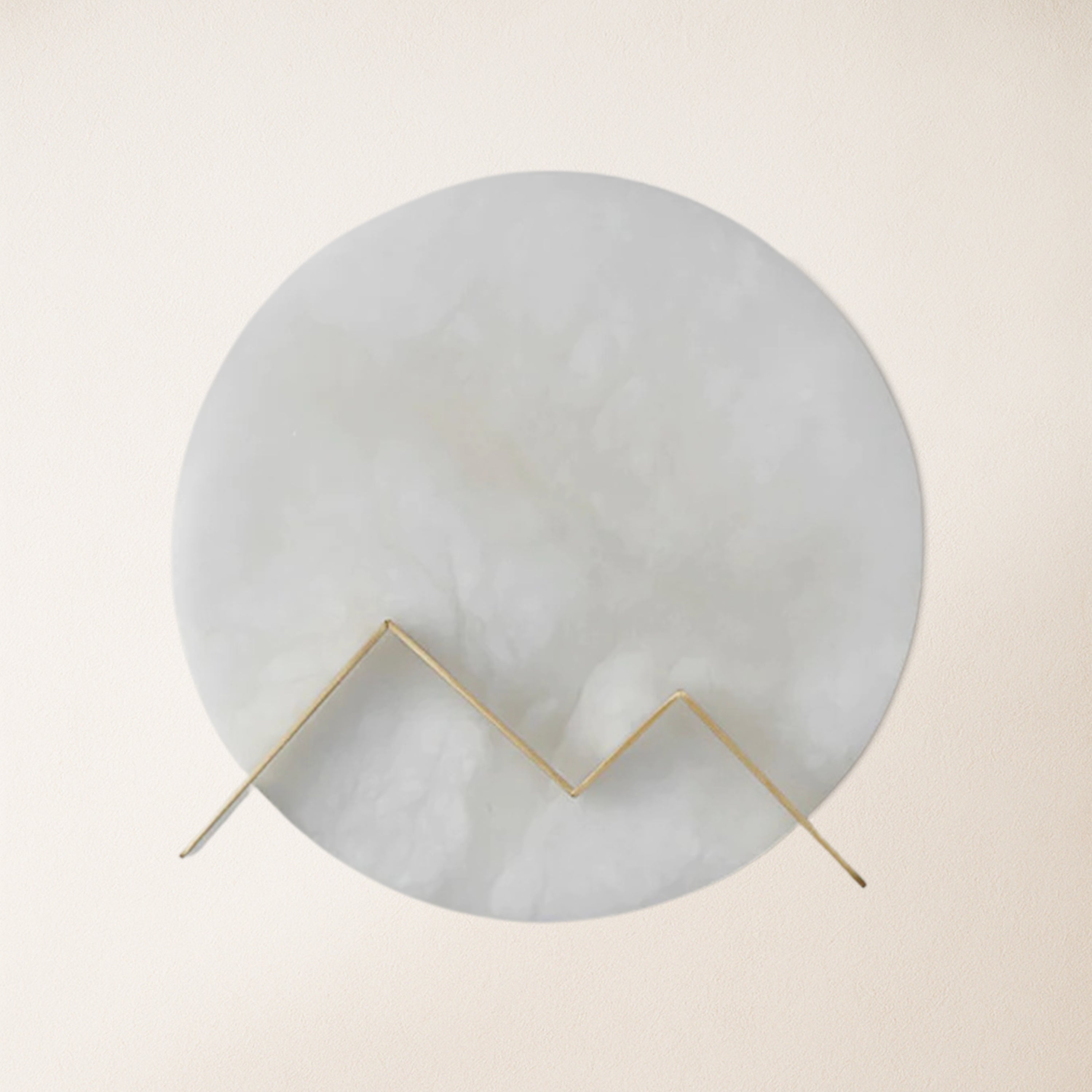M Letter Alabaster Dish Wall Sconce 20cm D