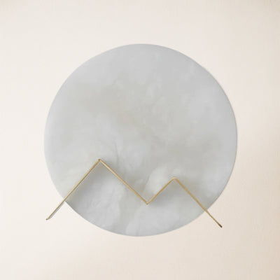 M Letter Alabaster Dish Wall Sconce 20cm D