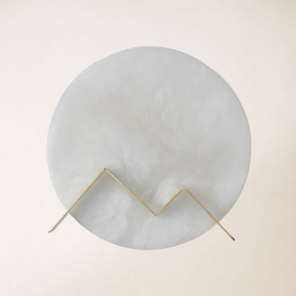 M Letter Alabaster Dish Wall Sconce 20cm D