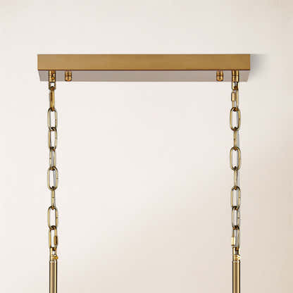 Nivislight Alabaster 2-Tier Rectangular Chandelier 101cm D