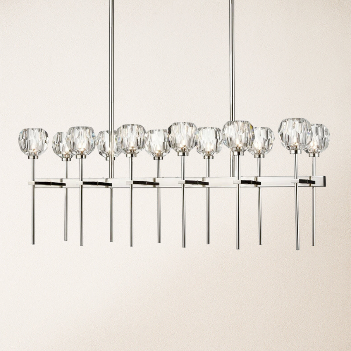 Parisian Crystal Double Linear Chandelier 122 cm L