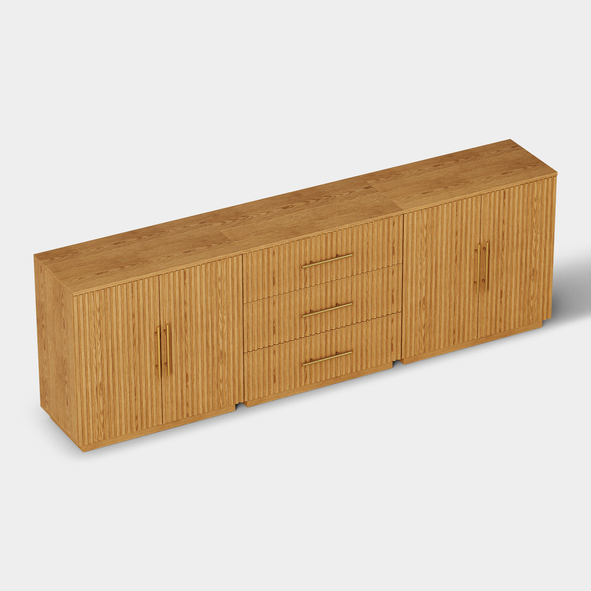Holt Oak Modular Media Console (Set of 3)