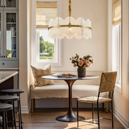 Cloudscape Alabaster Brass 1-Layer Chandelier  30cm D