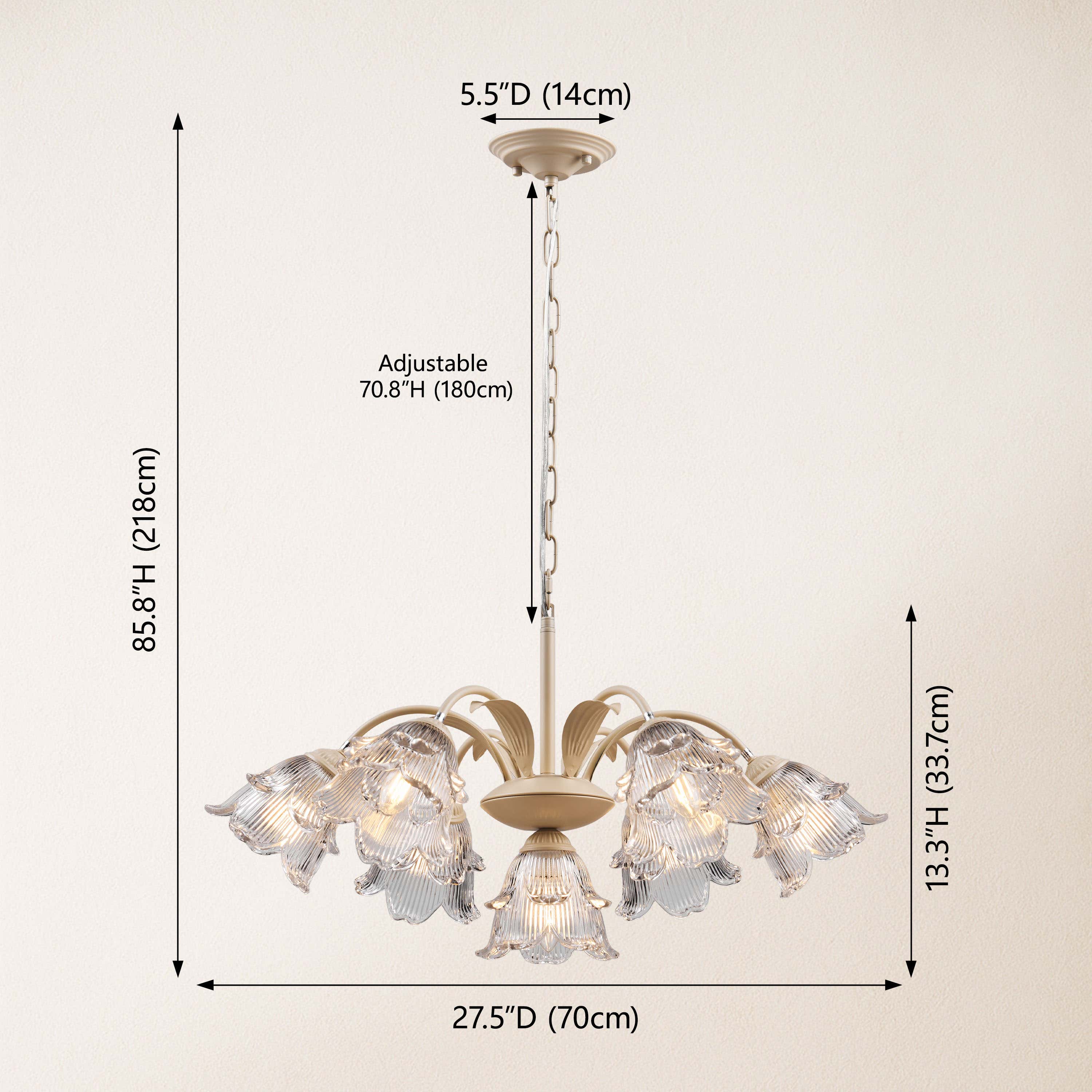 GlowMuse Crystal Round Chandelier 68cm D