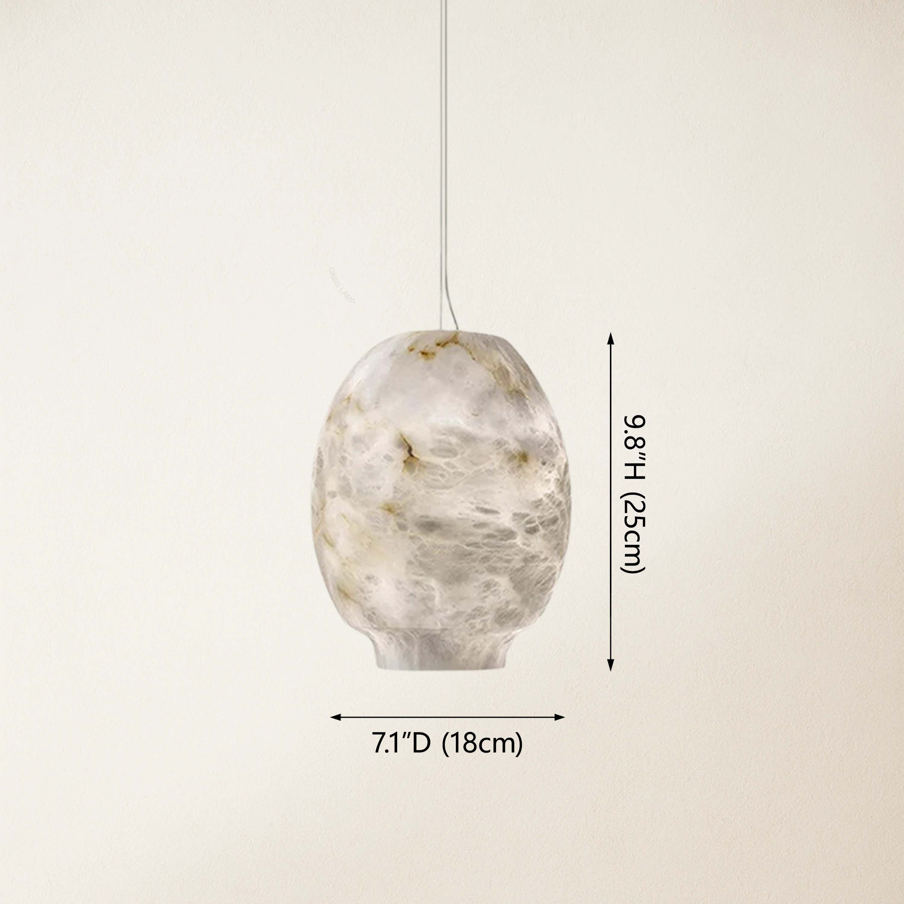 Dadaly Alabaster Lantern Small Art Round Pendant 17.8 cm W