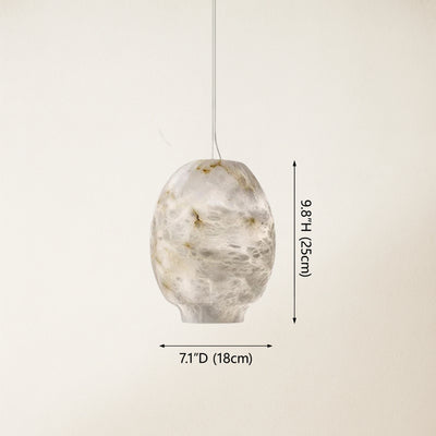 Dadaly Alabaster Lantern Small Art Round Pendant 17.8 cm W