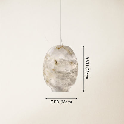 Dadaly Alabaster Lantern Small Art Round Pendant 17.8 cm W