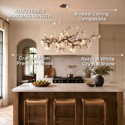 Arboris Rose Quartz Branch Chandelier 39.3"W