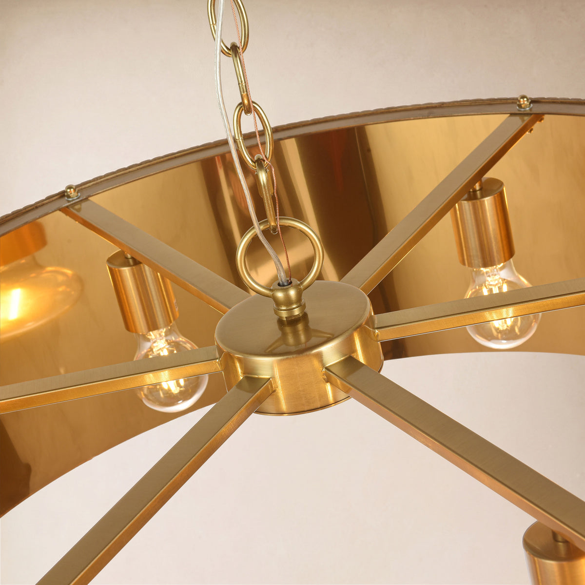 Eldwyne Oak Ribbed Drum Chandelier 30"D