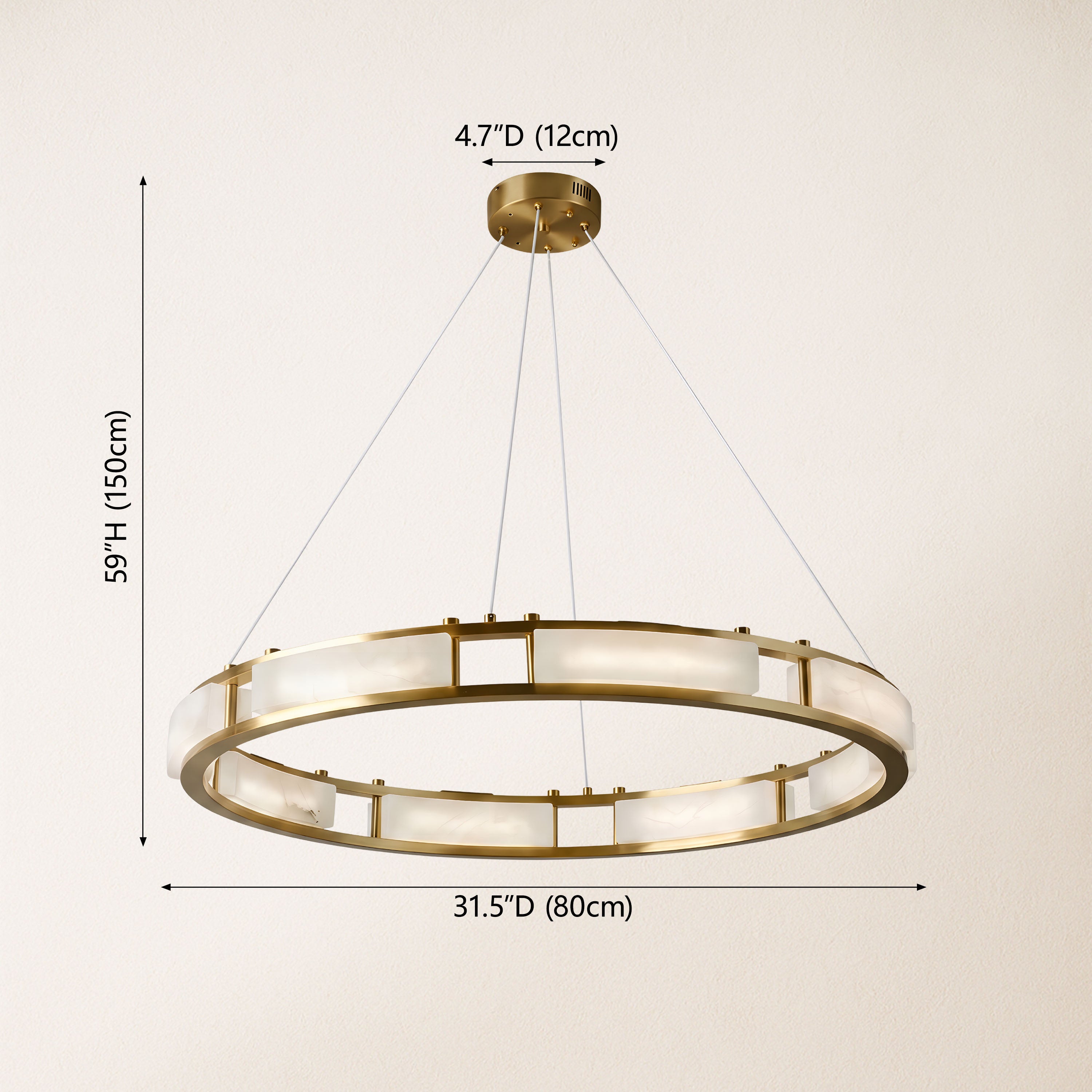Serenique Qatar Alabaster Round Chandelier