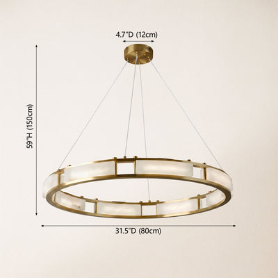 Serenique Qatar Alabaster Round Chandelier