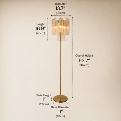 Lumeris Glass Tiered Floor Lamp 13.7"D 