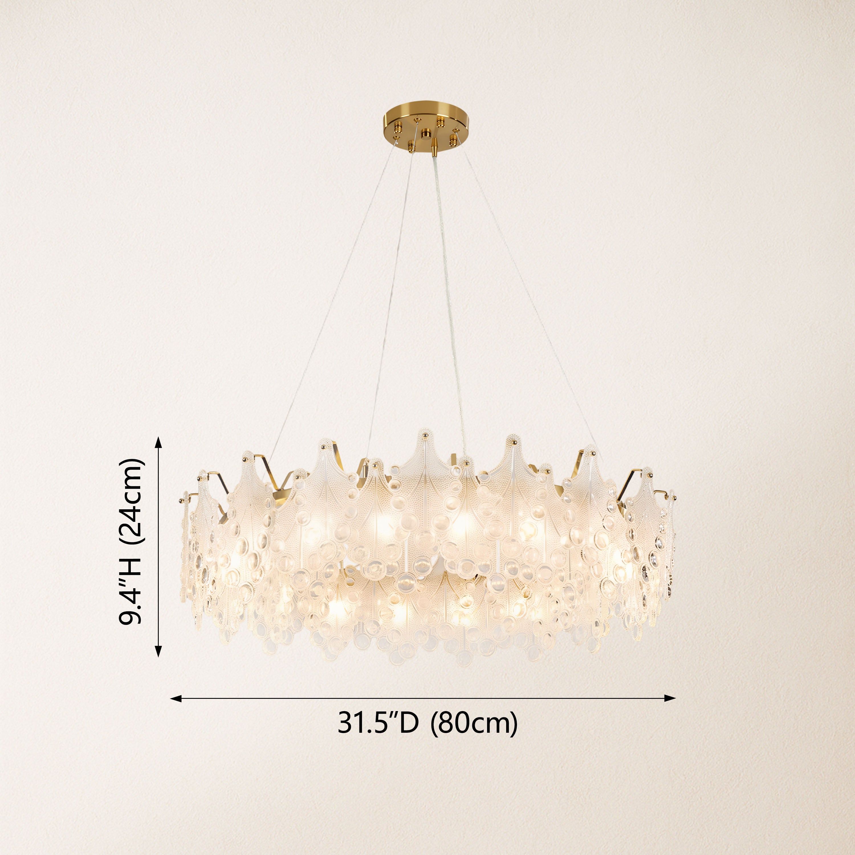 Veliora Layered Glass Chandelier