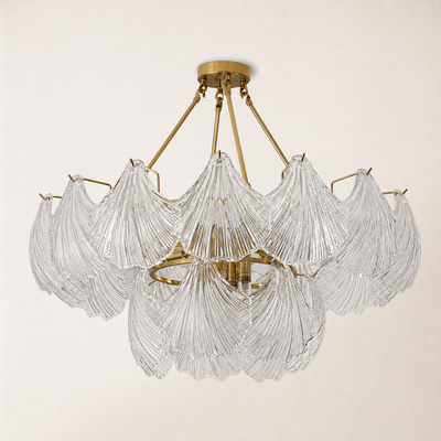 Marivelle Shell Glass Round Chandelier