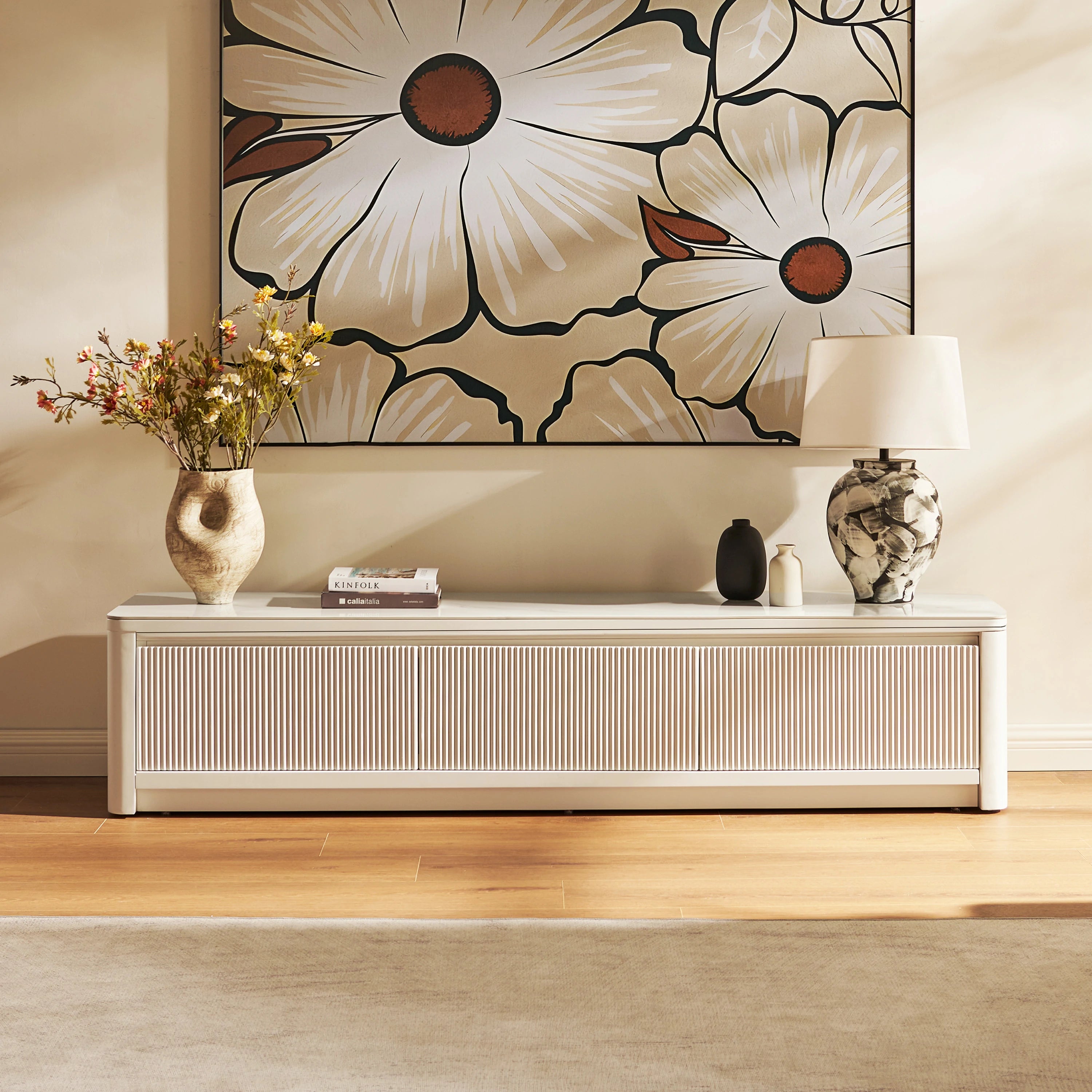 Celia Burnt Stone Media Console 71"