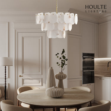 Moira Alabaster Multi-Tier Round Chandelier 81cm D