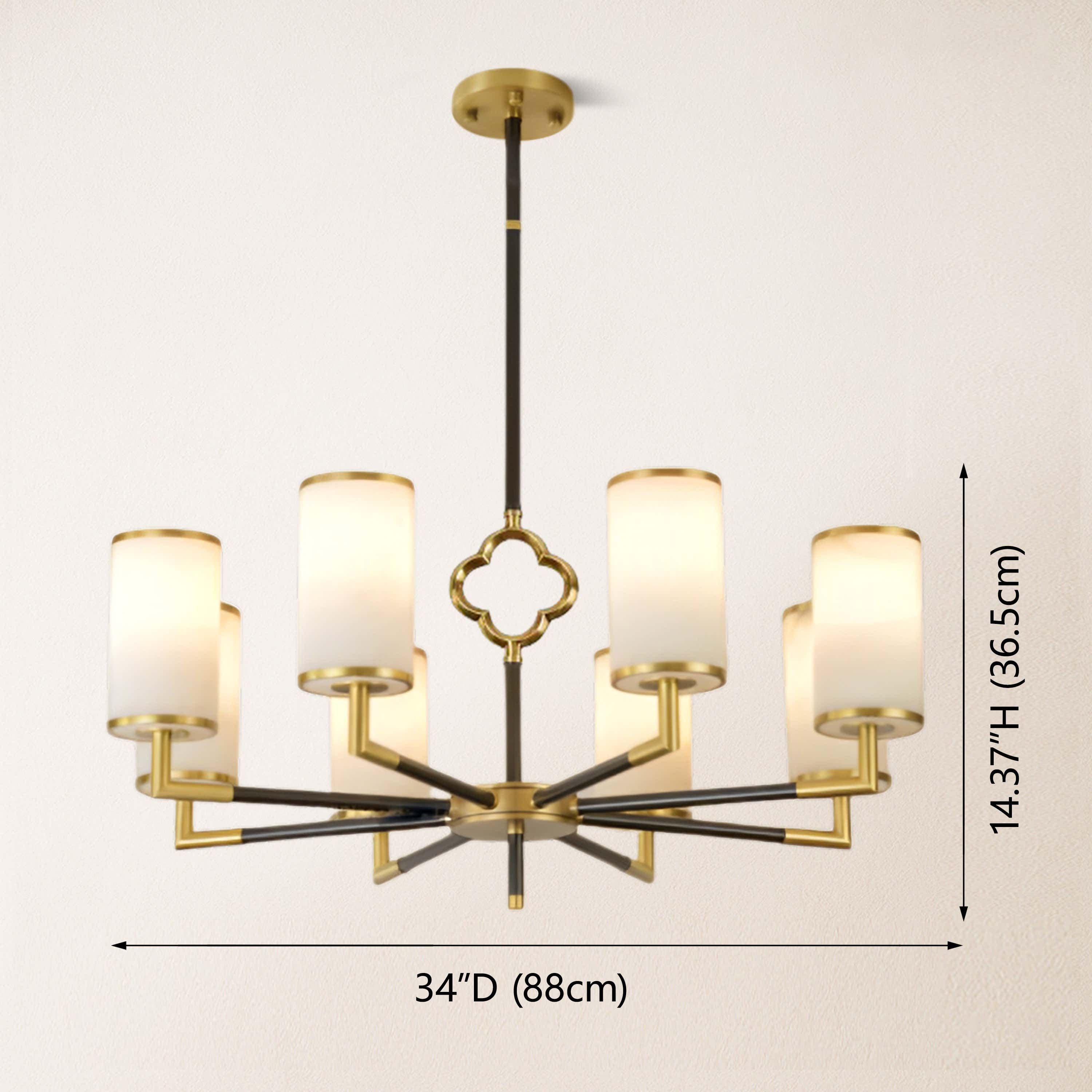 Moral Multi-layer Branda Alabaster Round chandelier 83cm D dimensions 1