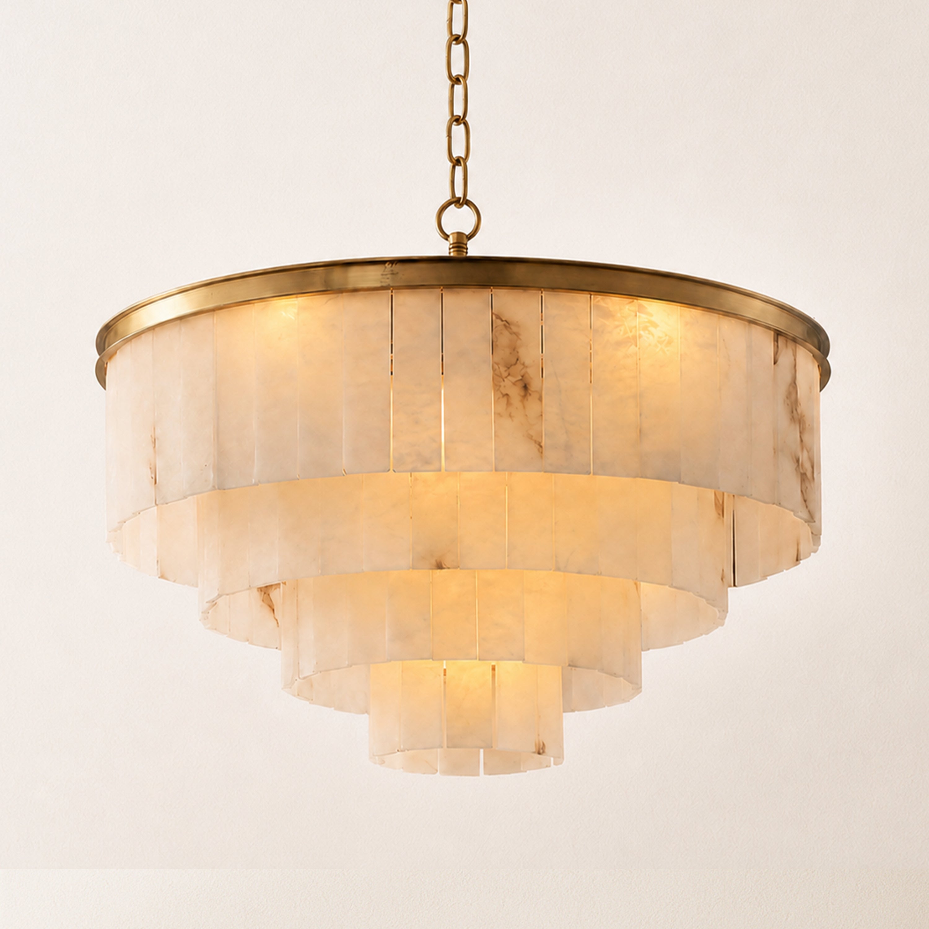 Montrava Alabaster Tiered  Round Chandelier