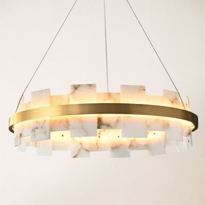 Calia Halo Alabaster Round Chandelier