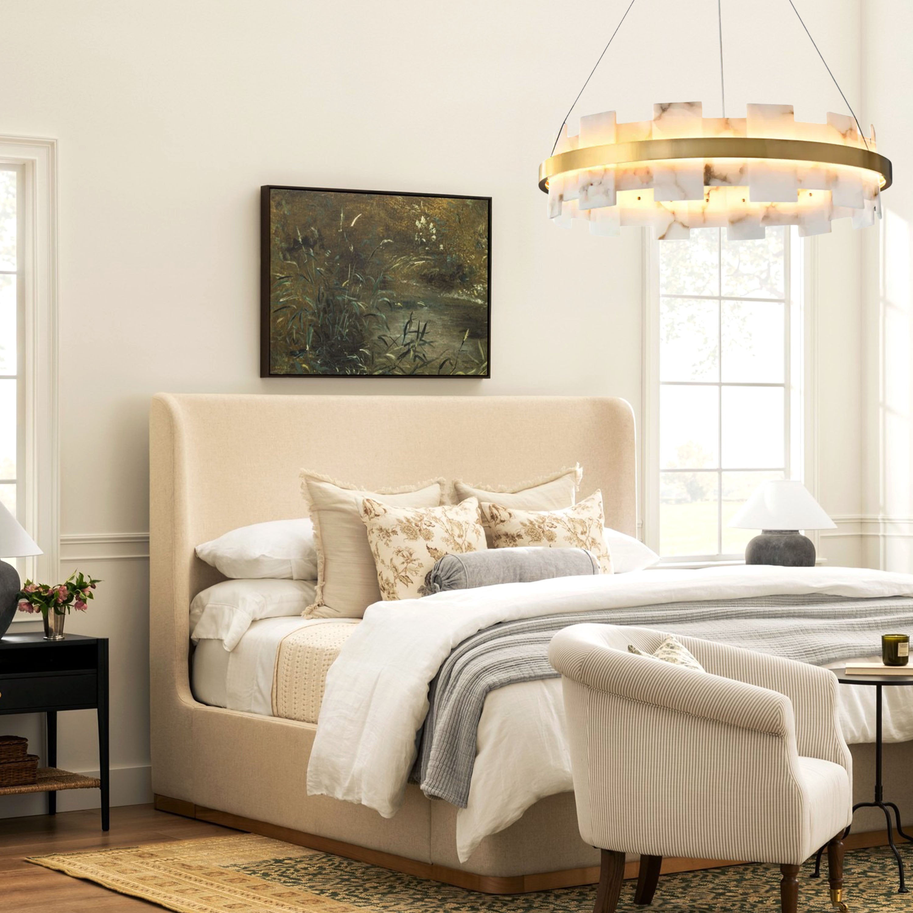 Calia Halo Alabaster Round Chandelier