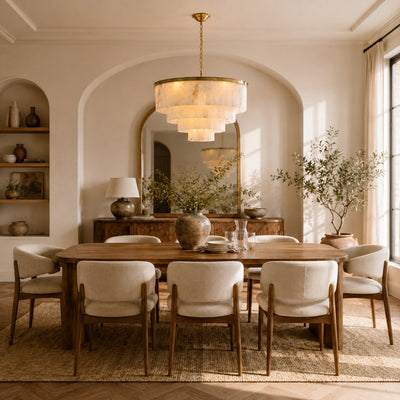 Montrava Alabaster Tiered  Round Chandelier
