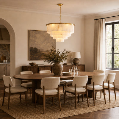 Montrava Alabaster Tiered  Round Chandelier
