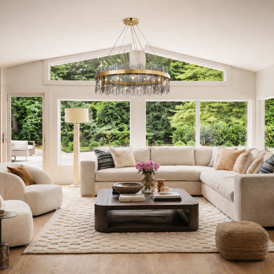 Prismora Glass Round Chandelier