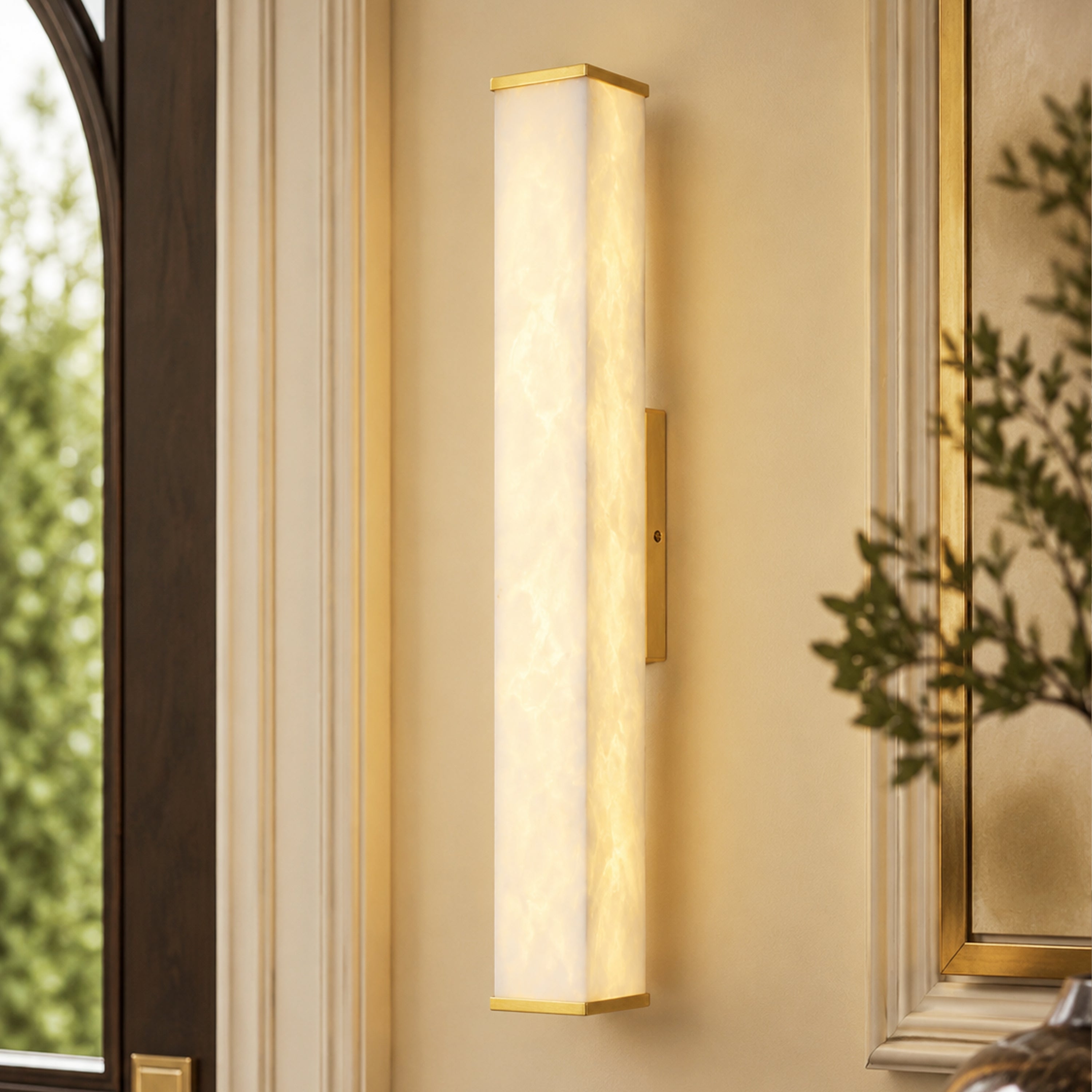 Valoria Alabaster Rectangular Wall Sconce