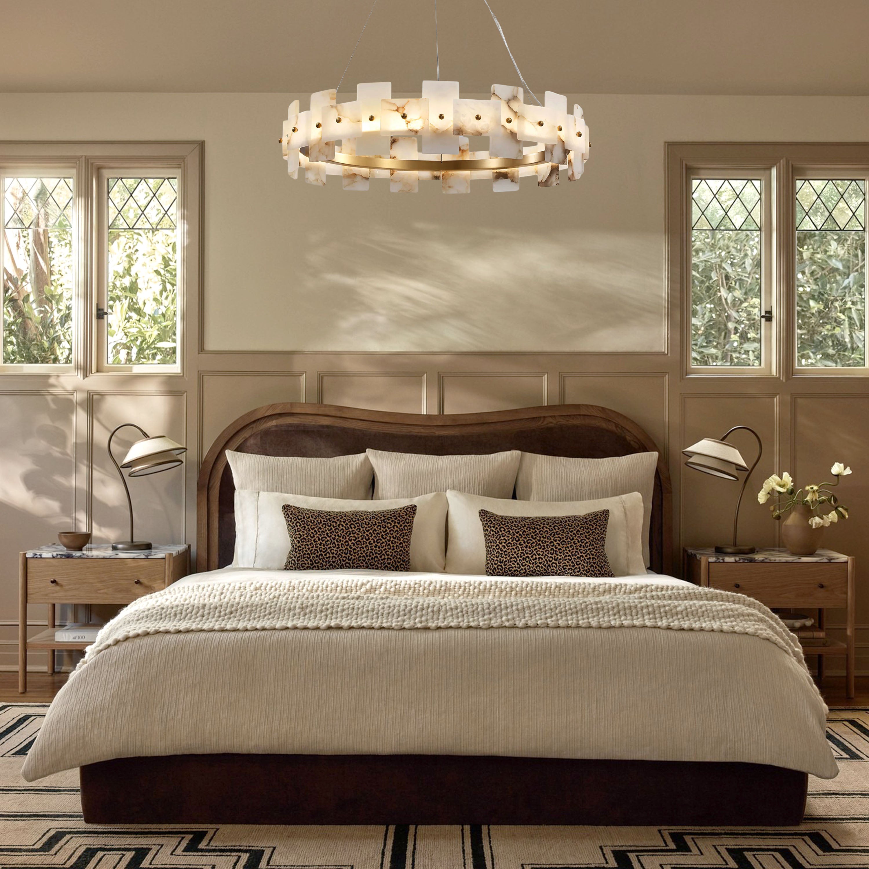 Calia Halo Alabaster Round Chandelier