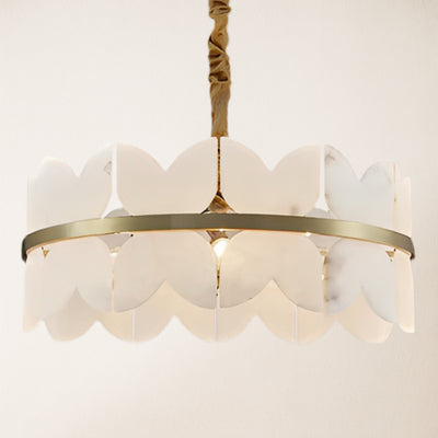 Cloudscape Alabaster Brass 1-Layer Chandelier 61cm D