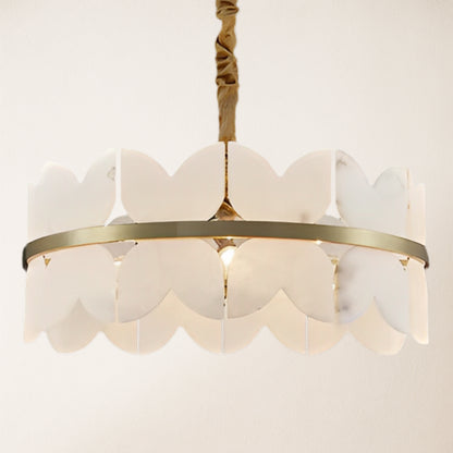Cloudscape Alabaster Brass 1-Layer Chandelier  30cm D