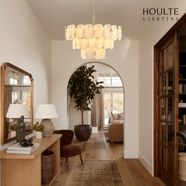 Moira Alabaster Multi-Tier Round Chandelier 81cm D